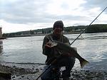 First cast Fall holdover schoolie, on top water, Pencil plug, Federal Dam, Troy, N.Y.