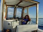 Maggie at the helm